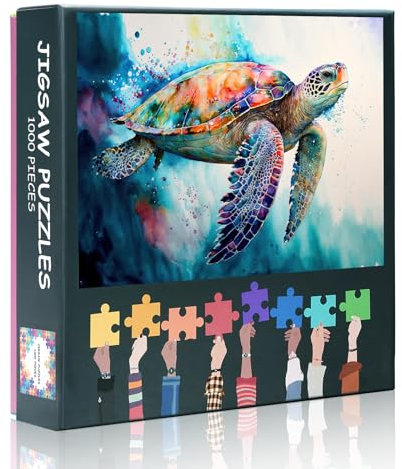 Jigsaw Puzzles for Adults 1000 Sea Turtle - Ocean Animals 1000 Piece Puzzle for Adults Educational Games Home Decoration Challenging Jigsaw Puzzles Gift Size 19.7x27.5 inches