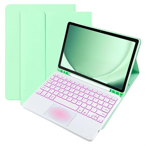 Keyboard Case for Samsung Galaxy Tab A9+ / A9 Plus 11 Inch 2023, Slim Cover with Detachable Bluetooth 7 Color Backlight Trackpad Keyboard with S Pen Holder