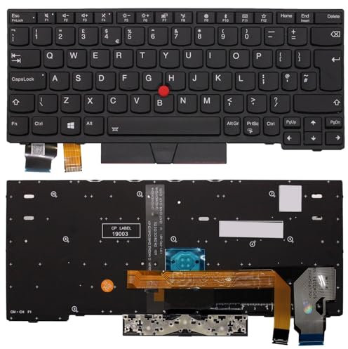 AJPARTS UK New Laptop Keyboard for Lenovo ThinkPad X280 X390 L13 Yoga Backlit UK Layout English Keyboard QWERTY PN: SN20P33430 01YP028 with Mouse Pointer