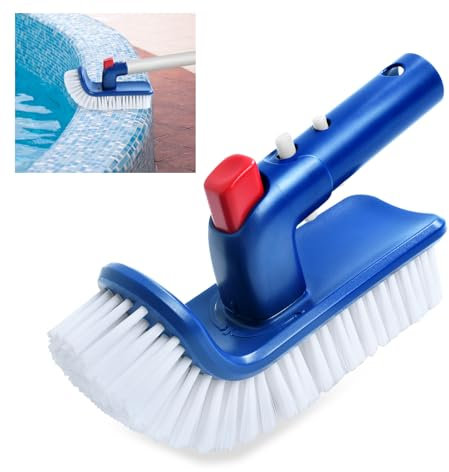 Brosse de Piscine pour Marches et Coins, Piscine Tête de Brosse, Brosse de Nettoyage pour Piscine, Brosse Piscine Fond, pour Piscine, Spa, Bain à Remous, Salle de Bain
