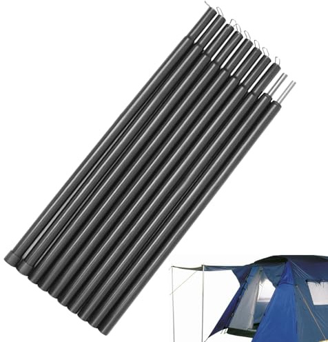 CAMEIRGOU Zeltstangen Tarpstangen Eisen Teleskopstangen Zeltstützstange Verstellbare Campingstangen Für Planen Markise Baldachin Sonnensegel Faltbare Tarpstange Campingplanen Ersatz Stützstangen