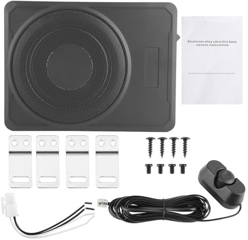 Gearwell Subwoofer Speaker, Slim Bass Amplifier Enclosure, 10in 12V 800W Under Seat Audio Device, Car Sound System Unit