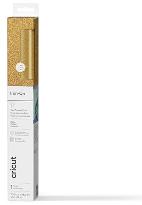 Cricut HTV Heat Transfer Vinyl, Gold, 30.5cm x 48.2cm, Iron-on Heat Transfer Vinyl Roll (HTV), for All Cutting Machines