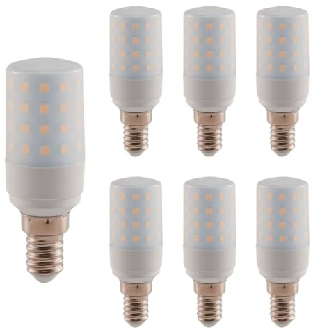WULUN E14 7W LED Mais Glühbirne, Energiesparlampen mit milchiger weißer Abdeckung, Äquivalent 70W Halogenlampen, 700LM Warmweiß 3000K, AC/DC 110V-240V, 360 ° Strahlwinkel, Nicht Dimmbar, 6 Stück