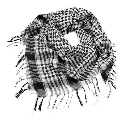 CATMEYE Shemagh/Keffiyeh Arafat Schal, taktisches Dreieckstuch mit Fransen, Polyester ca. 100×100 cm, Unisex für Damen & Herren, für Outdoor, Wüste, Camping, Motorrad, Staubschutz und Sonnenschutz