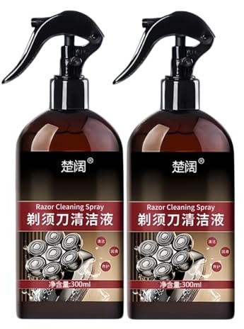 Deep Cleaning, Removes Grease, Eliminates Odors, 300ml Razor Cleaning Spray, Compatible With Braun, Compatible With Philips, Compatible With Panasonic(2 PCS)