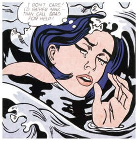 art9000 Kunstdruck Poster: Roy Lichtenstein 'Drowning Girl, 1963' 28 x 35