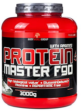 BWG Protein Master F90, Eiweißshake mit BCAA`S und Glutamin, Muskelaufbauphase, Deluxe Proteinshake Chocolate, Dose mit Dosierlöffel, Muscle Line, 1er Pack (1 x 3000g)