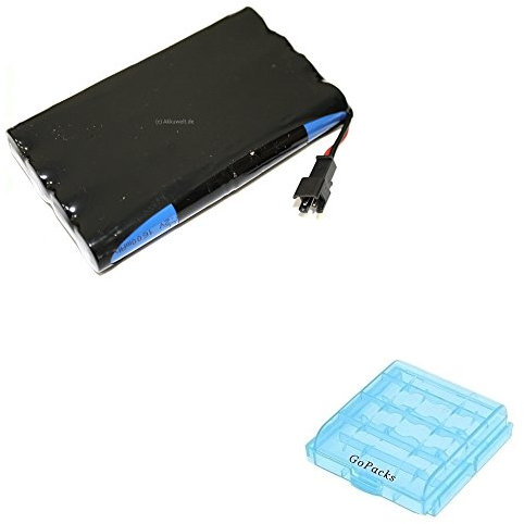 1600mAh Ni-MH Akku Pack für Technics Vorverstärker Ferbedienung SU-C1000 SU-C1010 P-06RM/8A13 + Akku/Batterie Box für 4x Micro/Mignon (AAA/AA) Zellen Accu Batterie Battery Bateria Akkubatterie