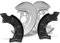 BESTPRICE 4x Ankerblech vorne & hinten Spritzbelch Deckblech für Bremsscheibe Kompatibel mit A udi A3 (8L1), SEAT LEON (1M1), TOLEDO (1M2), SKODA OCTAVIA 1, VW BORA (1J2) (1J6), GOLF 4, NEW BEETLE