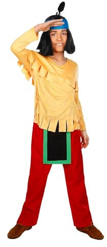 Maskworld - Yakari Kinderkostüm 4teilig - Indianer Kostüm für Jungen - Lizenzprodukt Zeichentrickserie (122/128)