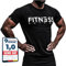 Fitness Method, Sport T-Shirt Herren, Slim-Fit Shirt bequem & hochwertig Männer, Rundhals & Tailliert, Training & Freizeit, Gym & Casual Workout Mann, 95% Baumwolle, 5% Elastan, (Schwarz - Weiß L)