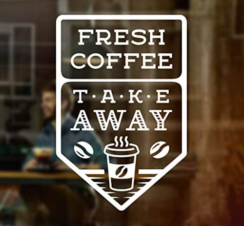 Fresh Coffee Takeaway Cup Fenster Zeichen Vinyl Aufkleber Grafik Cafe Shop Salon Bar Restaurant Schriftzug Glas Aufkleber