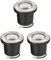 ledscom.de 3 Stück Bodeneinbauleuchte BOFU für außen, IP67, schwenkbar, edelstahl, rund, 150mm Ø, 1x GU10 max. 15W