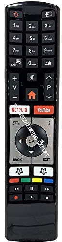 BELIFE® Ersatz Fernbedienung passend für Vestel Finlux Telefunken Edenwood RC4318 30100823 4K Ultra HD TVs mit Netflix YouTube Buttons