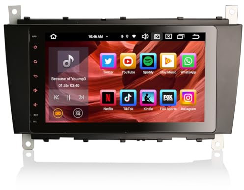 [4G+64G] 8 Zoll 8-Core Android 14 Navi Autoradio für Mercedes C/CLC/G Klasse W203 CL203 W463 Drahtlos Carplay GPS IPS Bluetooth 5.0 WiFi 4G DSP OBD