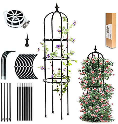 CEASELESLY Obelisco da Giardino,Garden Supporto Piante Rampicanti,Stabile Struttura per Arrampicata,Adatta a Tutti i Tipi di Piante rampicanti,Guardiano delle Piante,per Piante da Vaso(148cm)