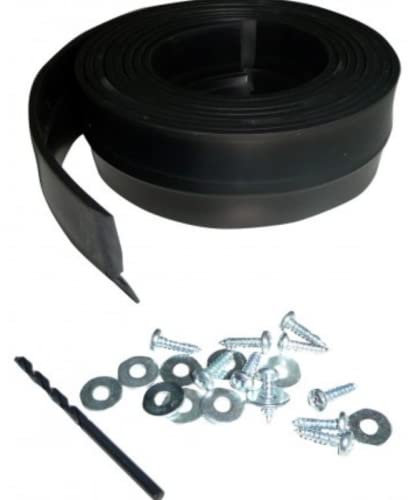 Burlete de caucho aislante para puerta de garaje universal fijación con tornillos. 250cm, instalación fácil. Labio de arrastre de 17mm resistente al desgaste y al cambio de temperaturas. NEGRO