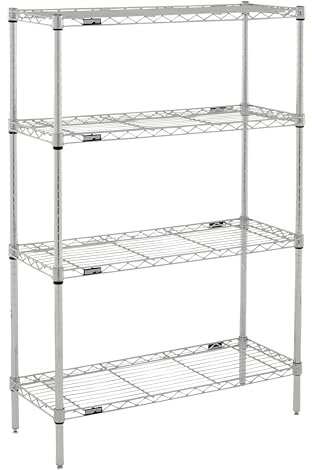 METRO Professional's Choice by PCM143654C Regal mit 4 Regalböden, verstellbar, Chrom, 35,6 x 91,4 x 137,2 cm