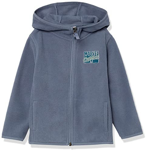 Amazon Essentials Disney | Marvel | Star Wars Giacca con Cappuccio e Cerniera Integrale in Pile Bambini e ragazzi, Marvel Comic Logo, 3 anni