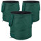 Relaxdays Sacs à déchets de Jardin autoportants, Lot de 3, 60 L, poignées, Poubelle, résistant aux UV, étanche, Vert