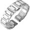 Nice Pies Uhrenarmband aus Edelstahl, Keramik, Universal-Armbänder, Schmetterlingsschnalle, Metall-Uhrenarmband, für Herren und Damen, universell (20 mm, B-weiße Keramik und Silber)