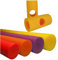 Conipa® - 4 Stück Schwimmnudel (160 x 7 cm) Kinder & Erwachsene INKL. 4 x Loch-VERBINDER (Schaumstoff) - Poolnudel Set ab 3-10 Jahre (Made IN Europe) - Pool Wassernudel (Rot + Gelb + Lila + Orange)