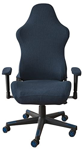 Gaming Stuhl Bezug Gamingstuhl Bezüge 4 Stück,Gaming Stuhlhussen mit Armlehnen/Stuhlrücken Bezug/Bürostuhl Bezug,Dehnbare Abnehmbar Waschbar für Computerstuhl Gamning-Stuhl,Kein Stuhl - Navy Blue