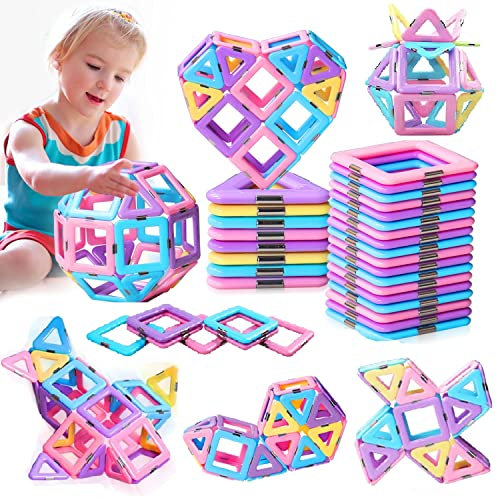 MOOKCUY Magnetische Bausteine – Magnet Spielzeug 3-8 Jahre STEM Kreativität Geschenk Kinder für Kinder 3 4 5 6 7 Jahre alte Jungen Mädchen Geschenke