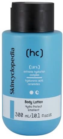 Skincyclopedia Hyaluron Bodylotion, Körperlotion mit Hyaluronsäure und Ceramiden, Feuchtigkeitslotion für Damen und Herren, Pflegelotion für sehr trockene Haut, Dermatologisch getestet, 300ml