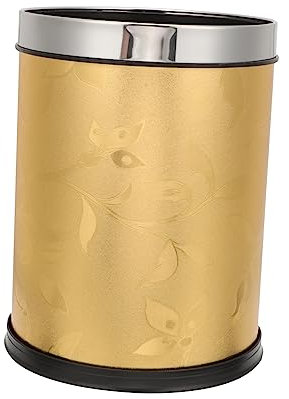 Zerodeko Cubo De Basura Redondo De Color Dorado Tamaño Pequeño Para Espacios Pequeños Cocina Baño Para Limpiar