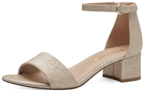 Tamaris Damen 1-28295-42 Sandalette Mit Absatz, Lt Gold Glam, 36 EU