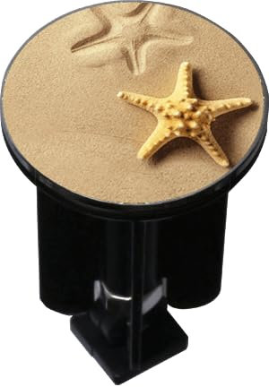 Bonde lavabo décorée Design Etoile sur Sable - Bouchon Universel 40 mm - pour lavabo Standard à Tirette.