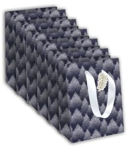 Eurowrap X-32811-3Cpack - Packung 6 Geschenktasche - Tüte Excellia, Format Medium (21,5x10,2x25,3 cm), robust und wiederverwendbar, Precious Dunkelblau, 6 Stück