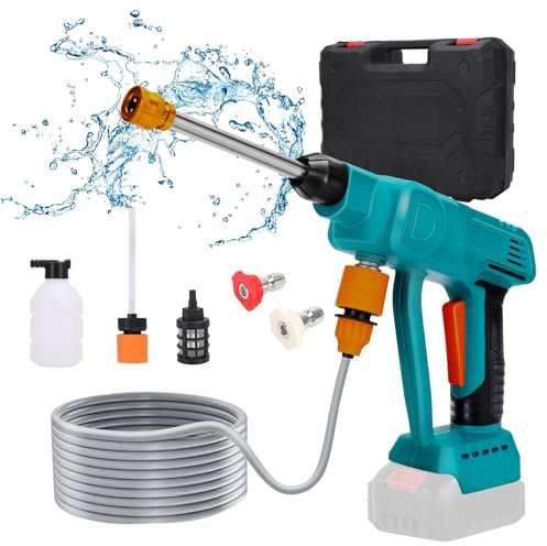Akku Hochdruckreiniger für Makita Akku 18V, Mobile Hochdruckreiniger mit 5 m Schlauch Ladegerät Tragbarer Hochdruckreiniger für Auto, Terrasse, Fenster, Rasen, Pool(Akku Nicht enthält)