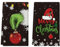 Artoid Mode Schneeflocken Hand Weihnachtskugeln Weihnachten Küchentücher Geschirrtücher, 42x65 cm Weihnachtshut Deko Polyester Handtücher 2er Set