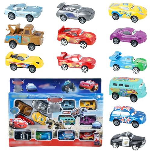 Amazluck Cars Spielzeug Geschenkset, 12 Stück Kleine Spielzeugautos Mini Auto Set Wheels Autos Mini Cast Spielzeugautos Set Spielzeug Autos ab 3 4 5 Jahren für Kleinkinder Jungen Car Spielzeugauto