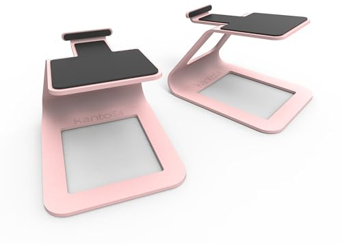 Kanto SE2 Lot de 2 supports d'enceintes de bureau surélevés pour petits haut-parleurs et moniteurs de studio compacts de 2 à 3 pouces | 9,7 cm de haut | Supporte 3,2 kg | Rembourrage en silicone de