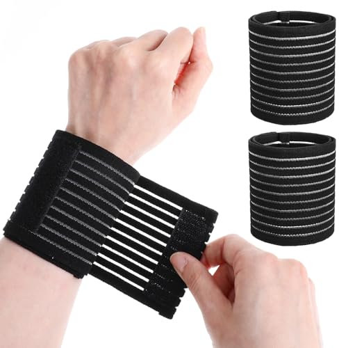 Ymapinc Lot de 2 bandages de poignet, respirants, réglables, avec fermeture Bande Auto-agrippante pour le sport, la vie quotidienne