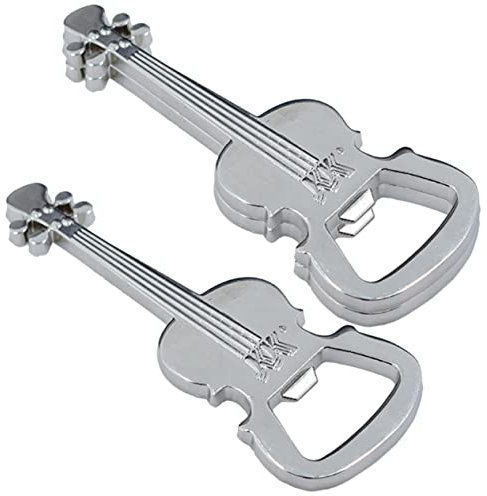 OFFSCH 3pcs Metal Guitar Beer Bottle Openers Keychain for Lover Portable Bottle Cap Opener Key Ring Cool Beer Accessories Gifts for Men