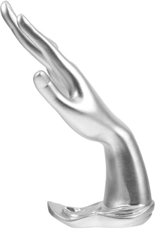 Schmuckständer in Silber aus Kunstharz Handförmiger für Präsentation | Tischaufstellung, Leicht zu Reinigen, Schlichtes Design, für Zuhause und Dekoration