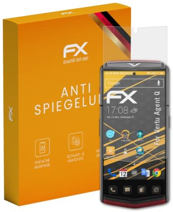 atFoliX Displayfolie kompatibel mit Vertu Agent Q Schutzfolie, entspiegelnde und stoßdämpfende FX Folie (3X)