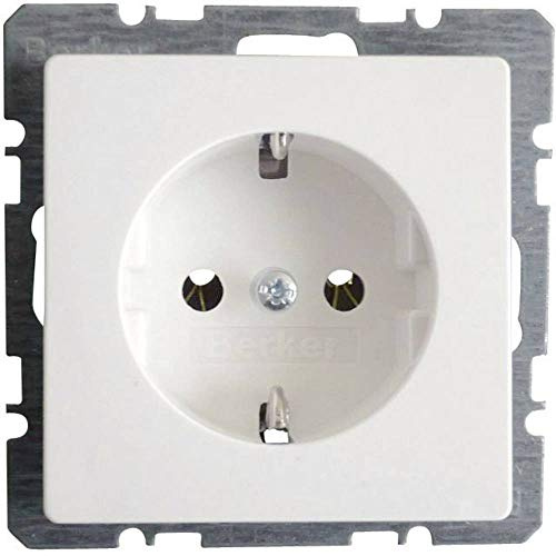 Berker Insert Earthing Contact Socket Q.3, Q.1 Polar White 41436089