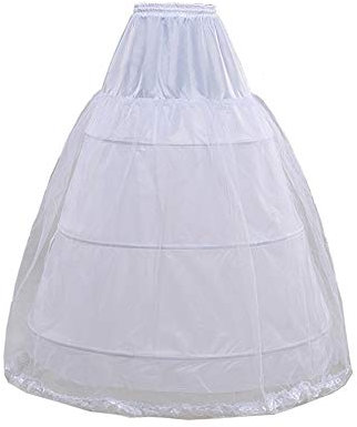 Loywe, Reifrock Petticoat aus Satin und Spitze, 3 Ringe, Taille Umfang bis 110cm, LW4801-X