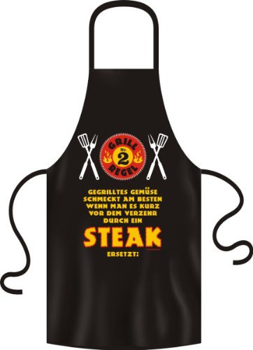 Grillschürze Original Rahmenlos ® gegrilltes Gemüse - Steak