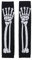 NAVAdeal Black Punk Gothic Dark Rock White Skeleton Long Arm Warmer Fingerless Gloves