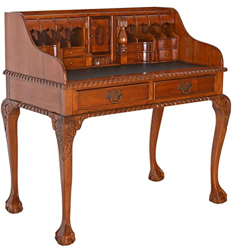 Mahagoni Sekretär Schreibtisch Kolonial Bürotisch Geheimfach Holzschreibtisch mar024 Palazzo Exklusiv