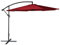 Parasol de Jardin déporté OAHU Rond 3m de diamètre Rouge avec manivelle. Parasol déporté inclinable et Rabattable.