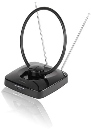 Vivanco TVA 3040 Aktive DVB-T/T2-Rundstrahlantenne Innenbereich Schwarz, 38884