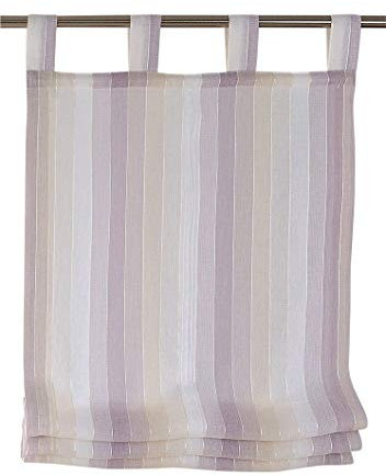 Raffrollo Schlaufenrollo Claire Flieder Creme beige 45 x 140 cm